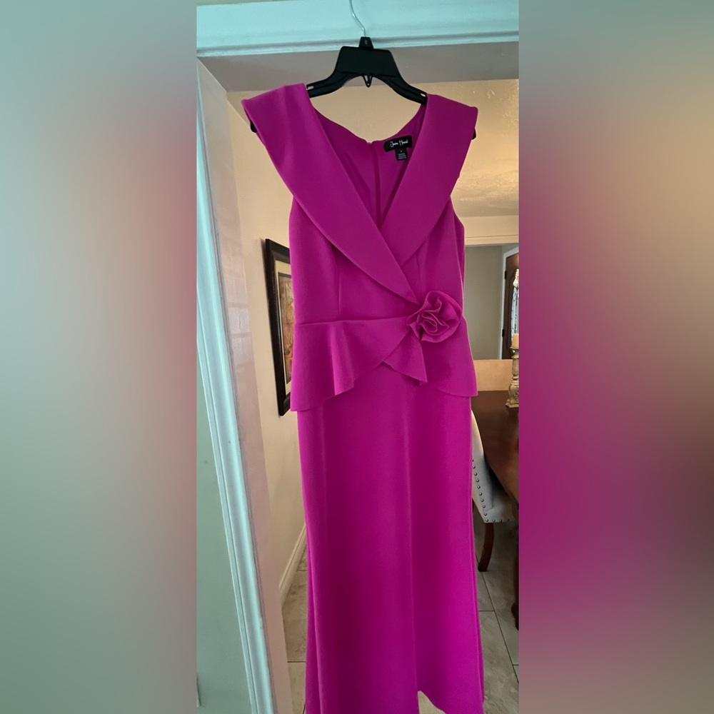 Jessica Howard Pink Sheath Dress with Notched Collar